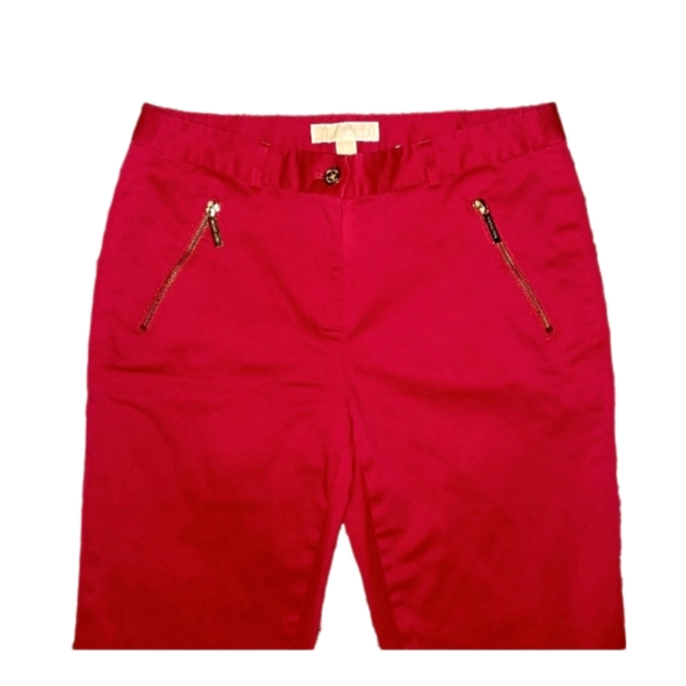 Michael Kors Red Straight Slim Pants - Picture 4 of 5